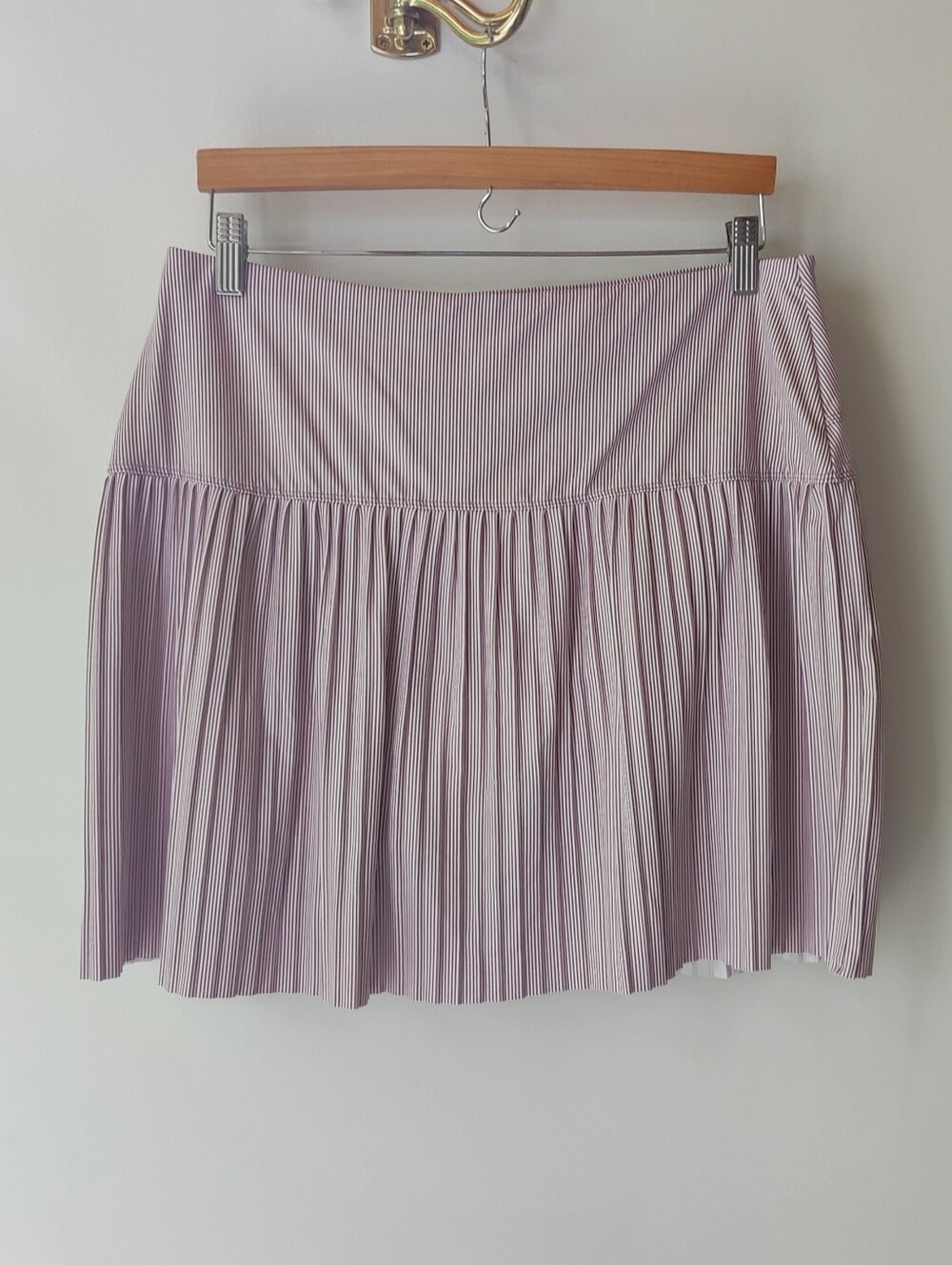 Luck In Love Pleated Lavender Stripe Tennis Skirt 12 L